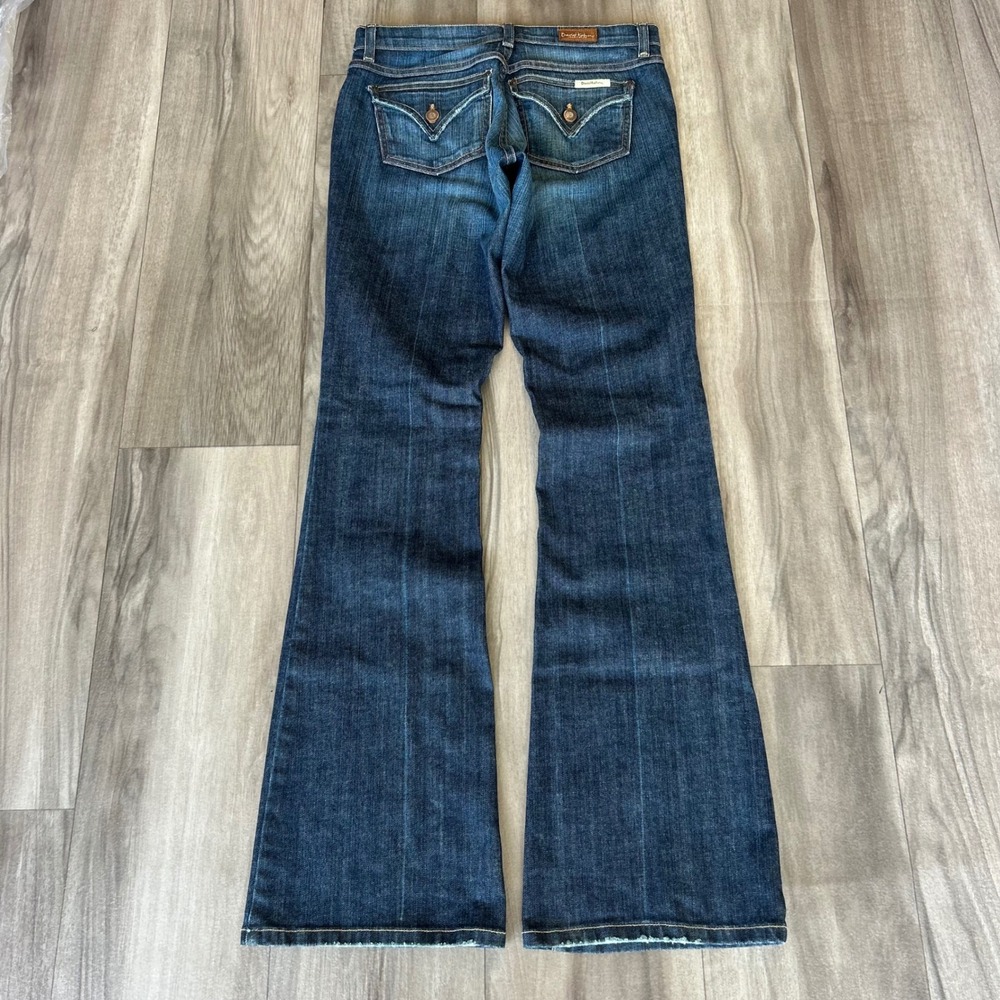 David Kahn Women Blue Low Rise Bootcut Jeans Dark Wash Size 27 Made in USA Y2K